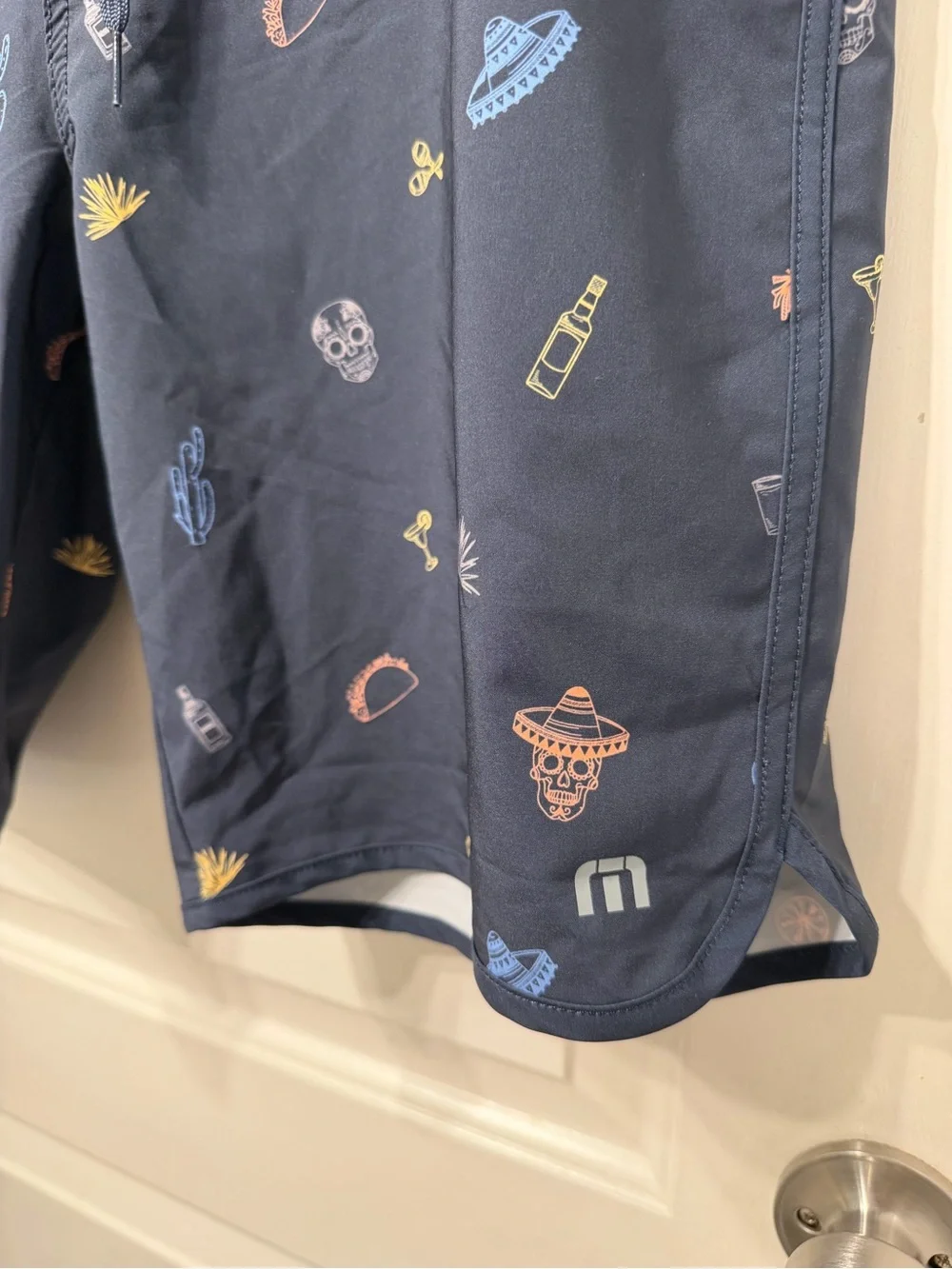 Travis Mathew Navy Printed Swim Trunks